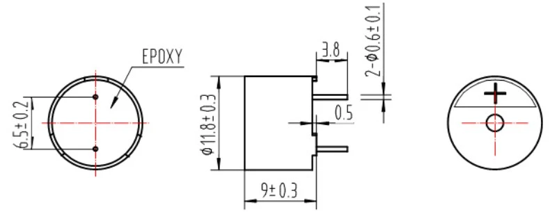 12mm 2400hz Through Hole Electromagnetic Passive Buzzer